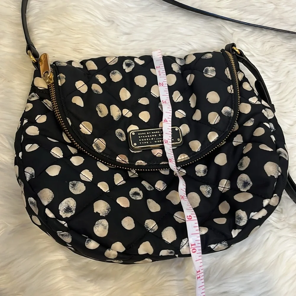 Marc by Marc Jacobs Black and White Polka Dot Crossbody Shoulder Purse Bag
